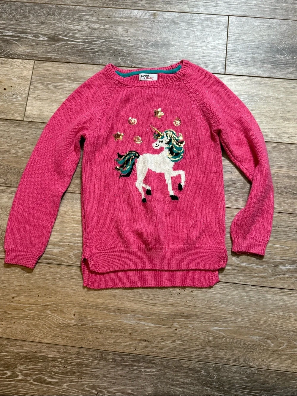 Girls pink unicorn sweater size 6X